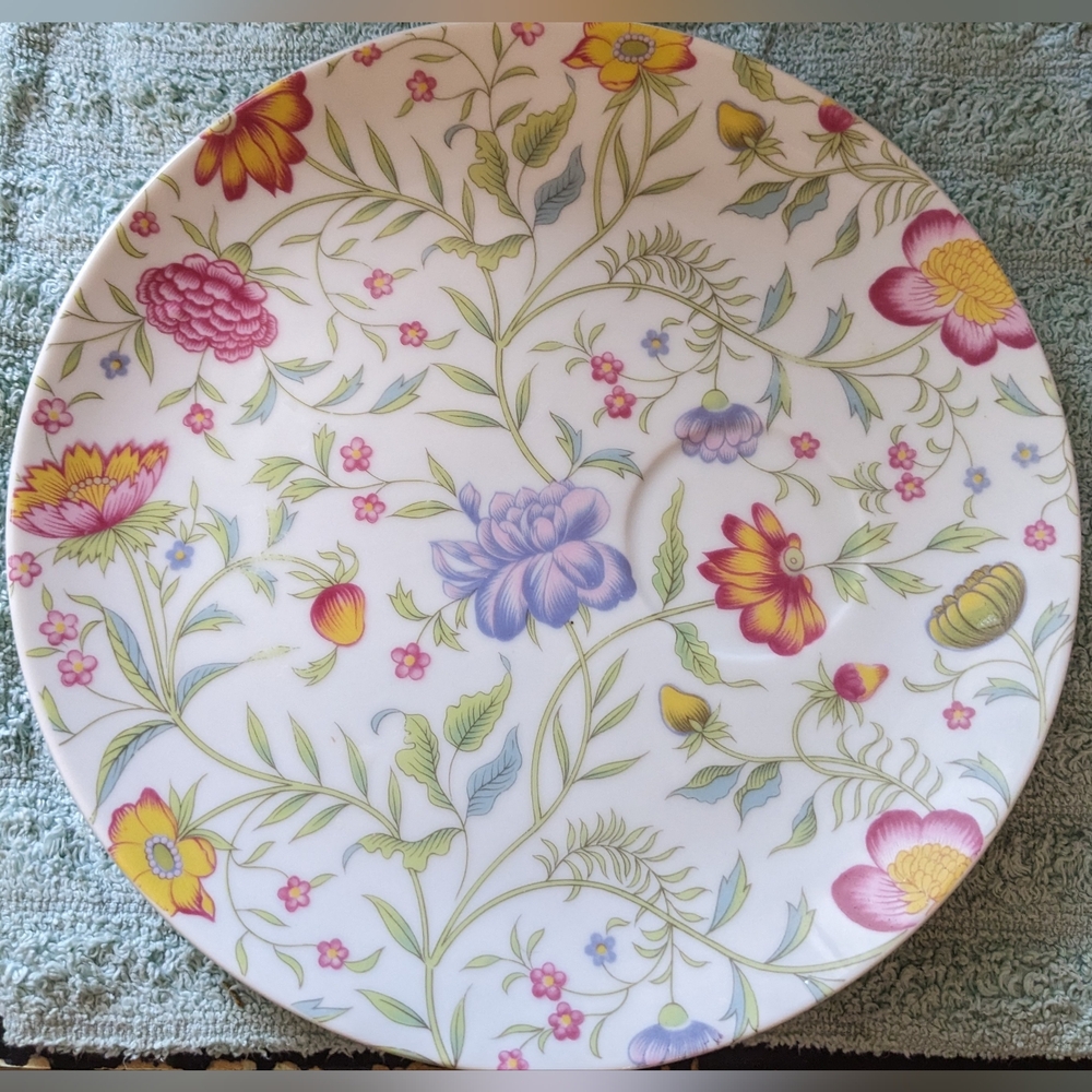 Vintage Toscany Avignon Floral Snack Dessert Plate Multi-Color, T14MIS